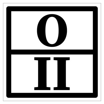 Знак отходов 2 класса опасности, II (металл с ламинированием, 300х300 мм)