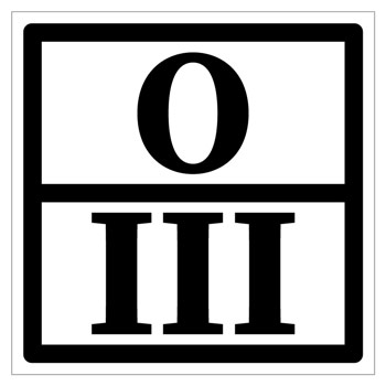 Знак отходов 3 класса опасности, III (светоотражающая пленка, 300х300 мм)